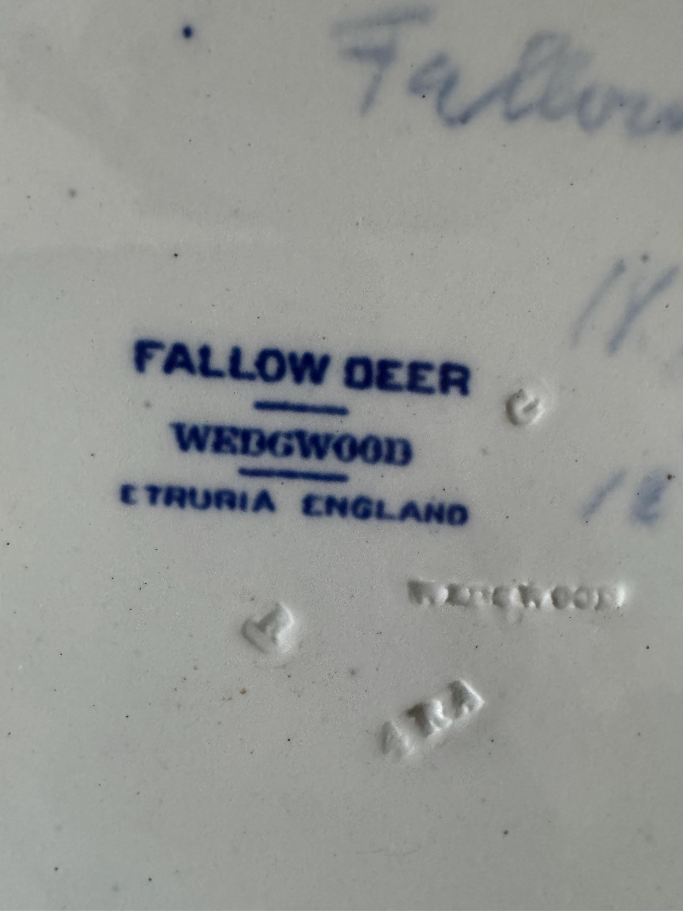 Wedgwood Fallow Deer Blue and White antique plate