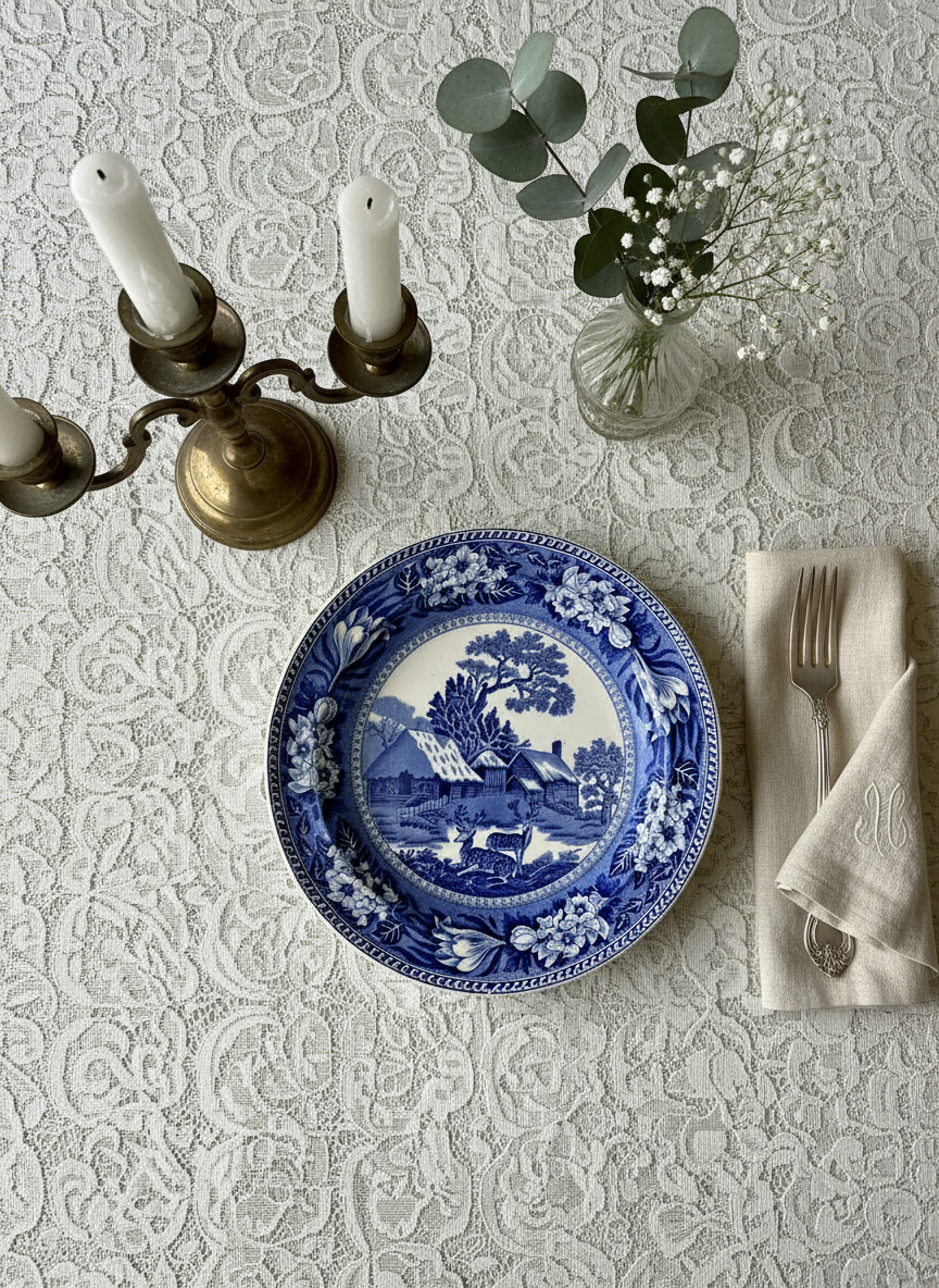 Wedgwood Fallow Deer Blue and White antique plate